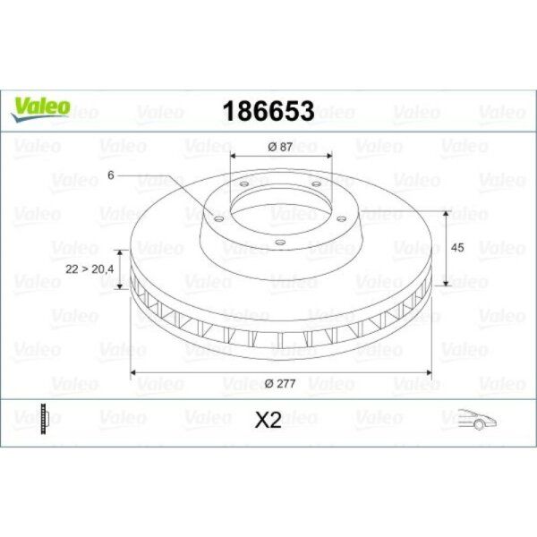 Bremsscheibe VALEO 186653