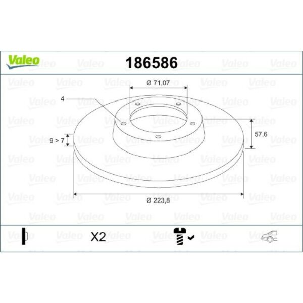 Bremsscheibe VALEO 186586