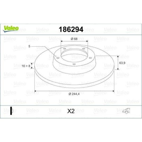 Bremsscheibe VALEO 186294