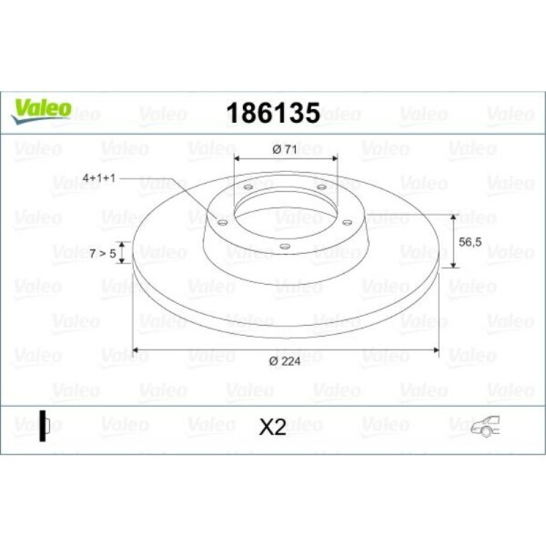 Bremsscheibe VALEO 186135