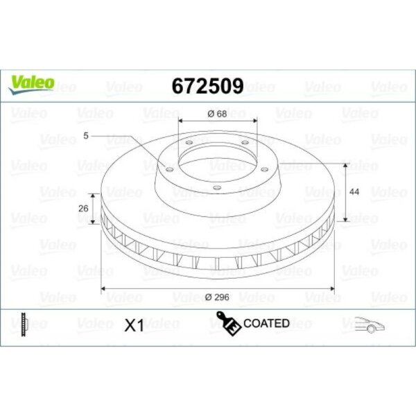 Bremsscheibe VALEO 672509