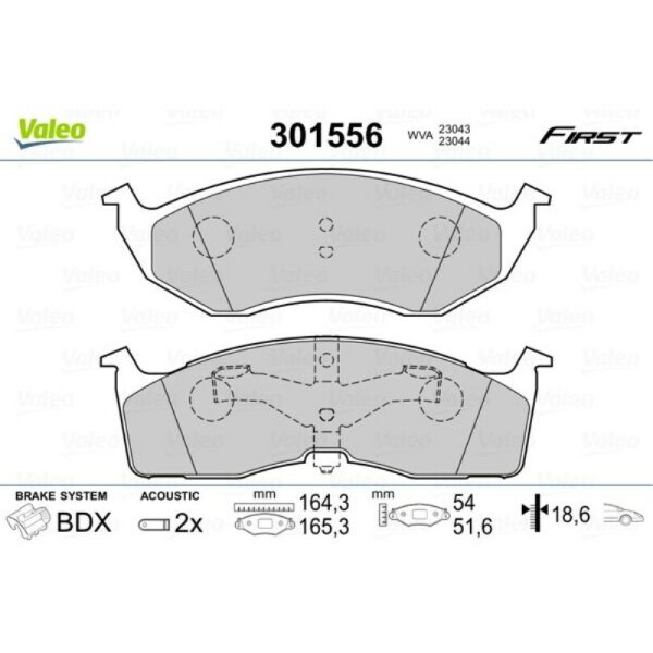 Bremsbelagsatz Scheibenbremse VALEO 301556